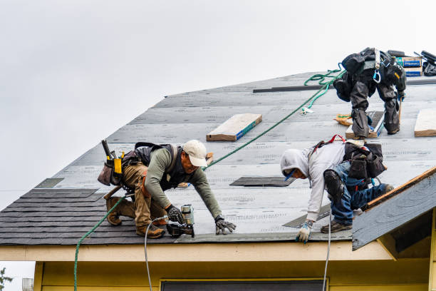 Professional Gutter Installation technician working in Palmyra, NJ